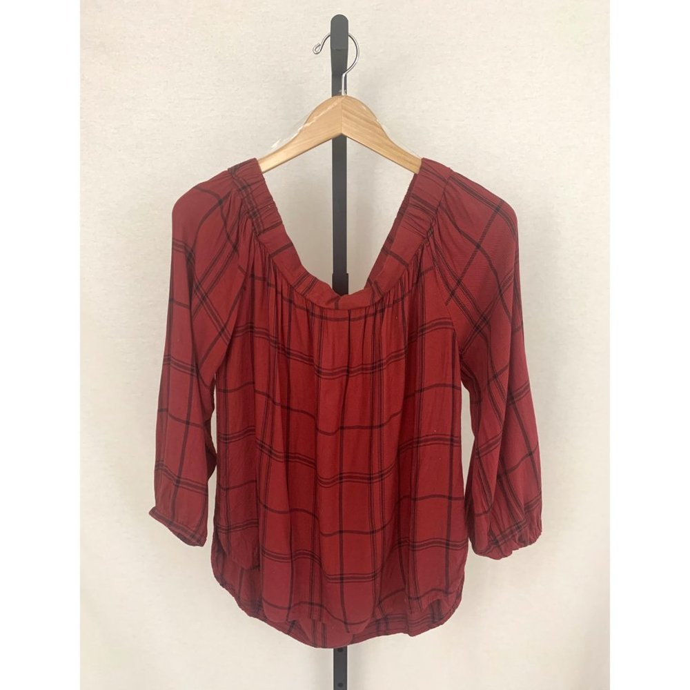 Off The Shoulder Womens Plaid Shirt